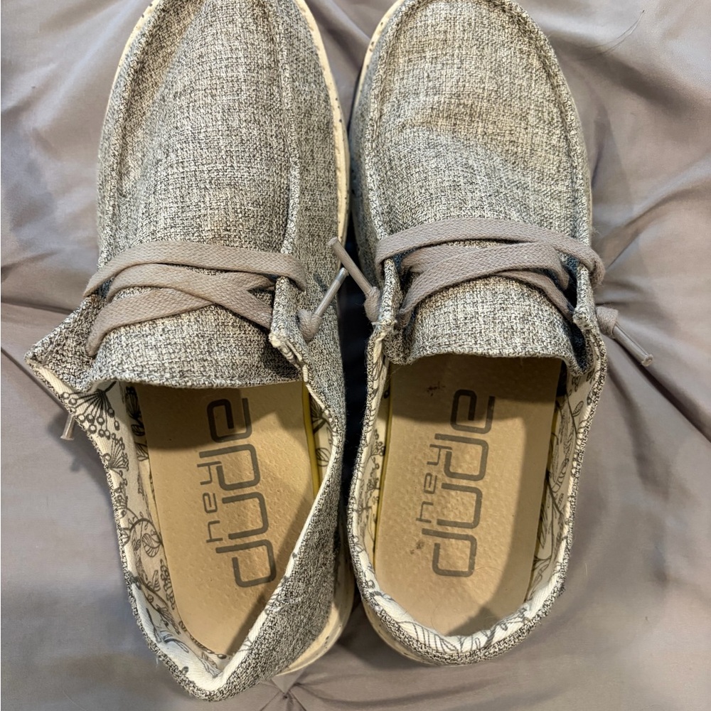 Casual Gray Women’s Hey Dude Shoes - Picture 2 of 3